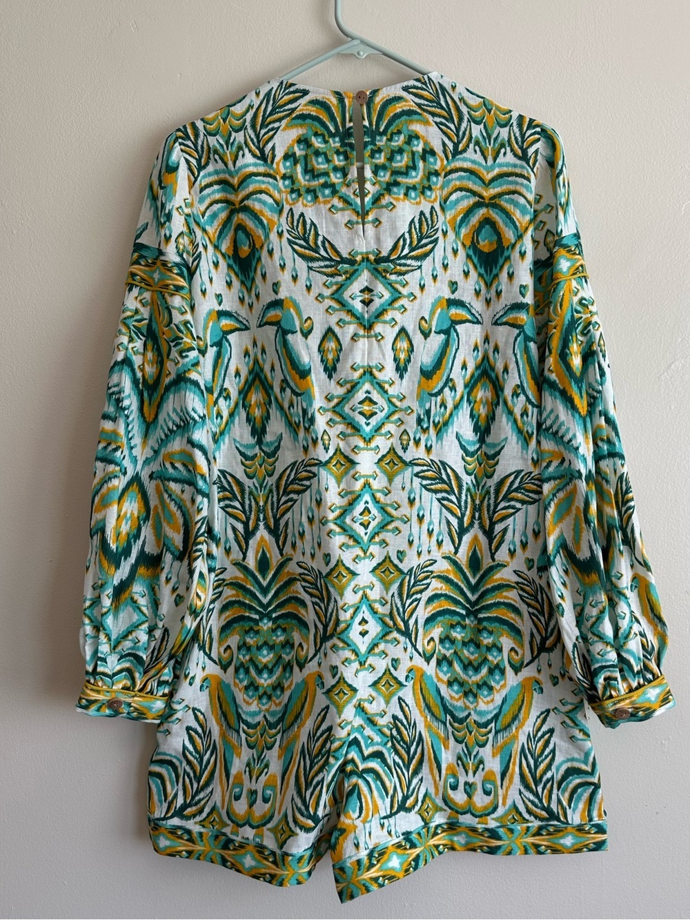 NWOT Farm Rio Tropical Tapestry Playsuit Romper Linen Size S - Picture 3 of 10